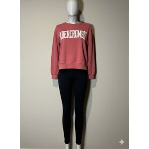 Abercrombie Fitch Soft A&F Fleece Crewneck Sweatshirt Coral Pink Size S
